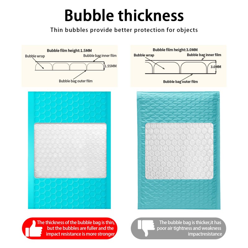 Dasen Bubble Mailers, 8.5x11 Inch Padded Bubble Mailers Pack of 50 Bubble Envelopes Opaque Self Seal Adhesive Waterproof Bags for Shipping and Packaging (Teal, 8.5x11-50Pc) - Image 3